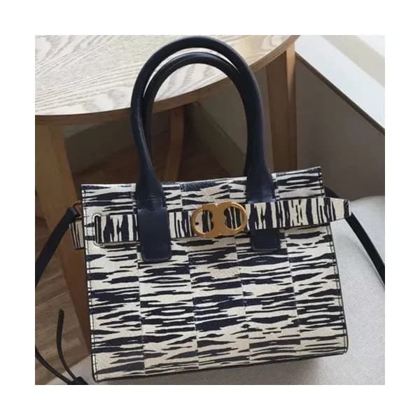 Tory Burch Leather White+Navy Tote Bag,23.5cm - 토리… - 1