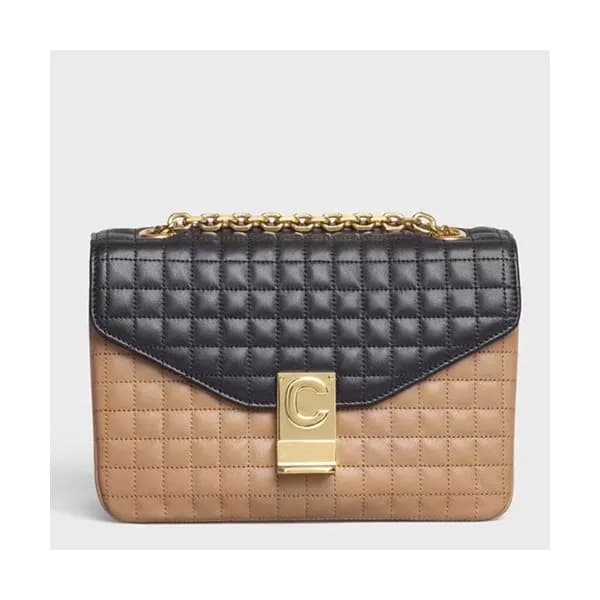 Celine C Leather Chain Shoulder Bag,22CM - 셀린느 C 레… - 1
