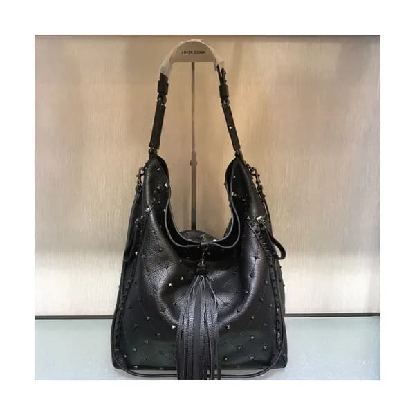 Valentino 2019 Leather Rockstud Shoudler Bag,33CM… - 1
