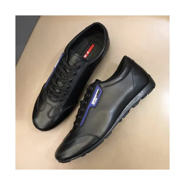 Prada 2019 Mens Business Logo Leather Sneakers - 프… - 1