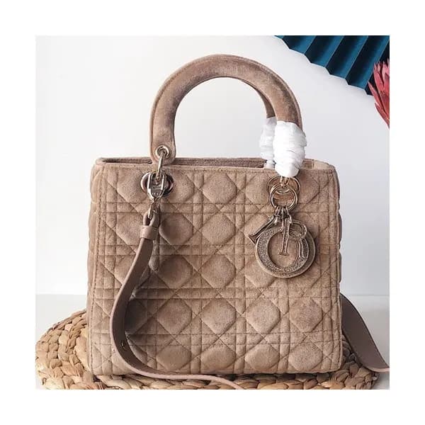 Dior 2019 Lady Dior Velvet Tote Shoulder Bag,24CM … - 1