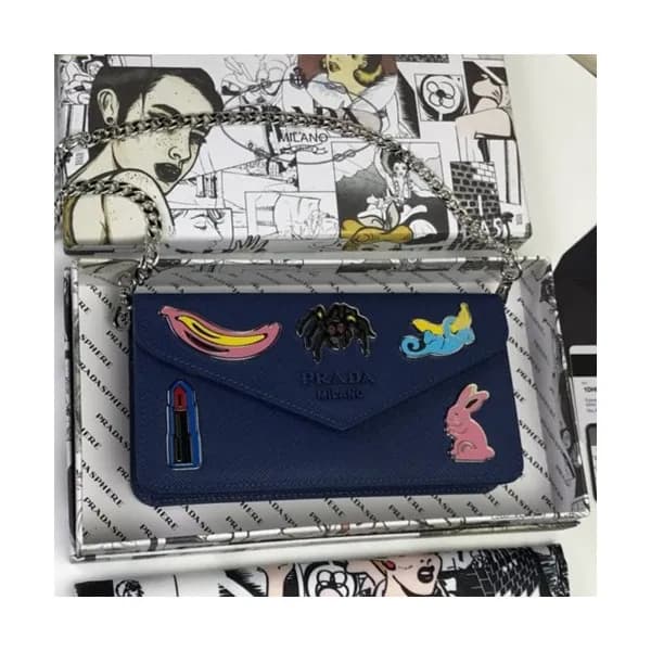 Prada 2019 Monochrome Saffiano Chain Shoulder Bag,… - 1