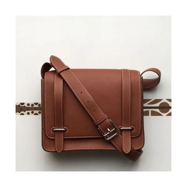 Hermes 2019 Steve Togo Leather Messenger Shoulder … - 1