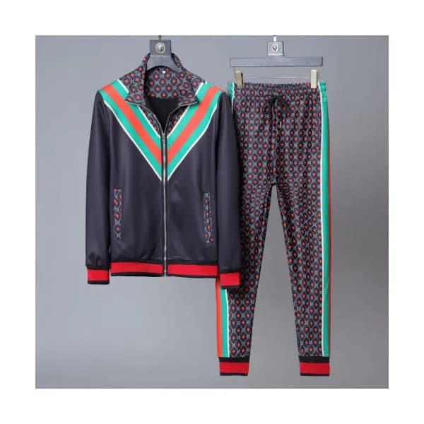 Gucci 2019 Mens Logo Velvet Training Clothes&Pants… - 1