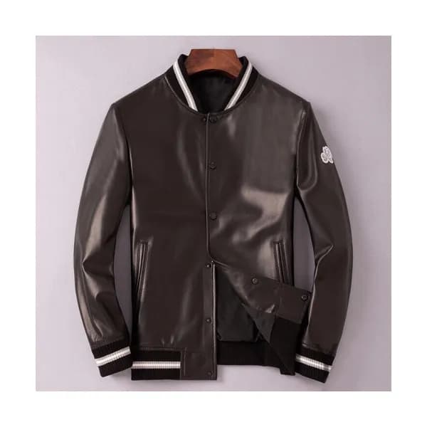 Moncler 2019 Mens Patch Logo Modern Leather Jacket… - 1