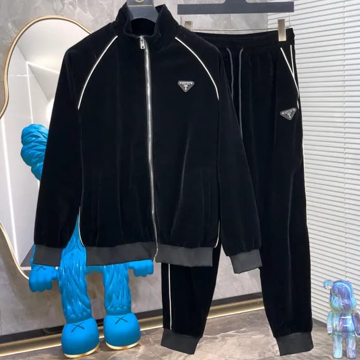 Prada 2025 Mens Casual Logo Silket Training Clothe… - 1