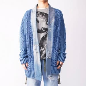 Greg Lauren Unisex Trendy Denim Sweaters - 그렉 로렌 남…