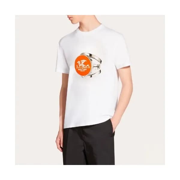 Hermes 2020 Mens Crew-neck Silket Short Sleeved Ts… - 1