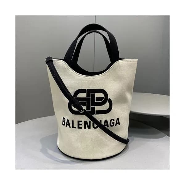 Balenciaga 2020 Canvas Large Bucket Tote Shoulder … - 1