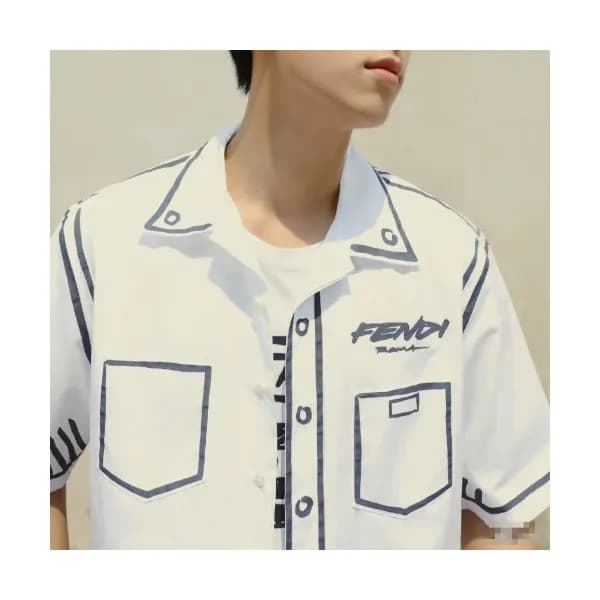 [펜디]Fendi 2020 Mens Logo Casual Short Sleeved Tshi… - 1