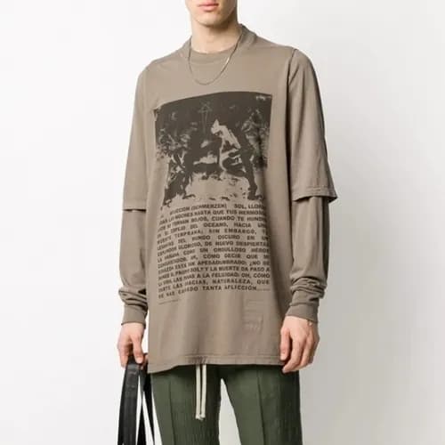 [릭오웬스]Rick Owens 2020 Mens Logo Cotton man-to-man … - 1