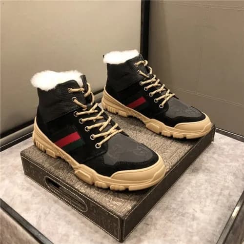 Gucci 2020 Men's Leather Wool Sneakers - 구찌 20… - 1