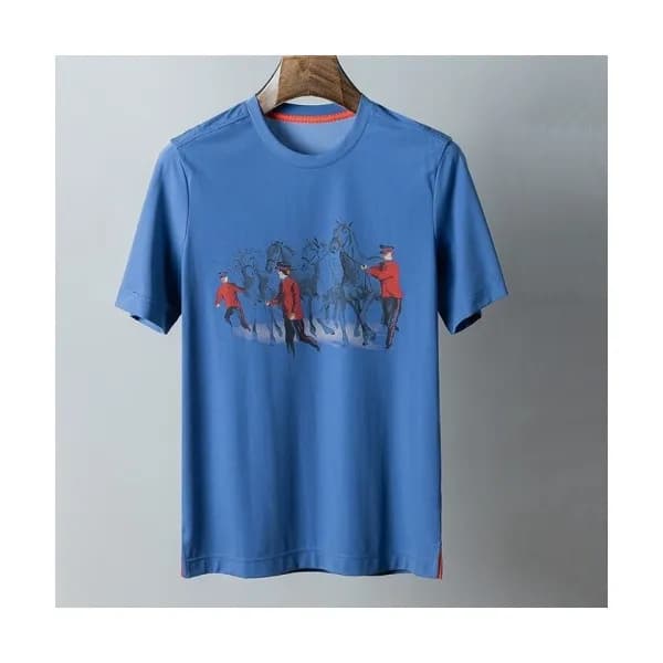 [에르메스]Hermes 2021 Mens Crew-neck Short Sleeved Tsh… - 1