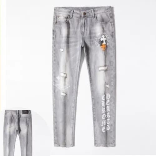 Chrom Hearts Mens Casual Denim Jeans Gray - 크롬하츠 … - 1