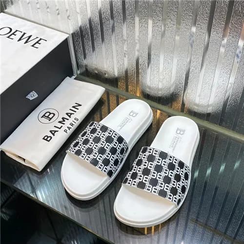 Balmain 2021 Men's Leather Slipper,BALMS0036 -… - 1