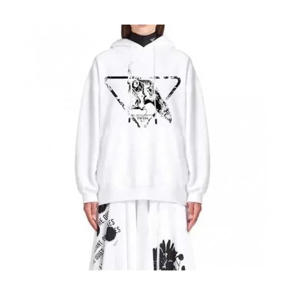 Prada Mens Casual Cotton Hoodie White - 프라다 2021 … - 1