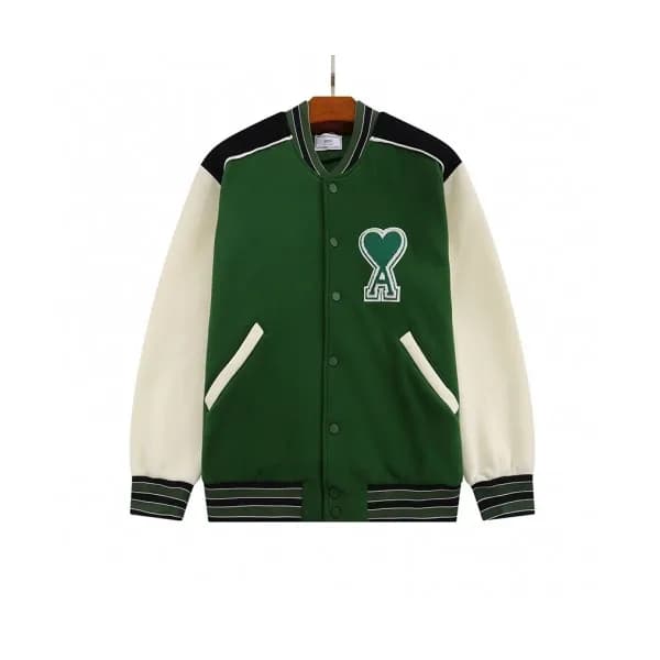Ami Mens Logo Casual Cashmere Jacket Green - 아미 2… - 1