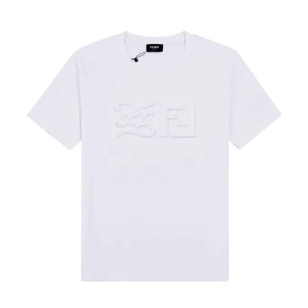 펜디 남성 크루넥 화이트 반팔티 - Mens White Tshirts - fen01142x - 1