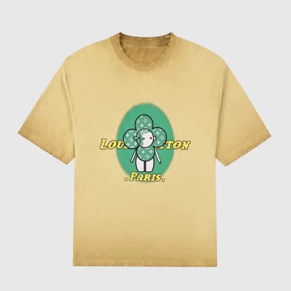 루이비통 남성 카멜 크루넥 반팔티 - Mens Camel Tshirts - lou04112… - 1