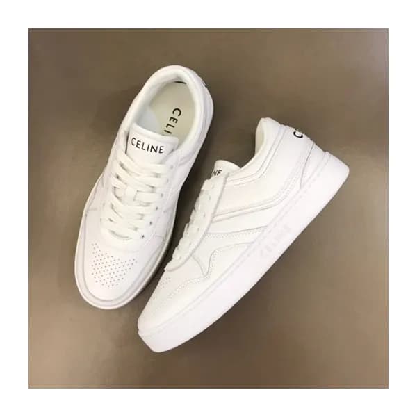 셀린느 남/녀 클래식 화이트 스니커즈 - Celine Unisex White Sneaker… - 1
