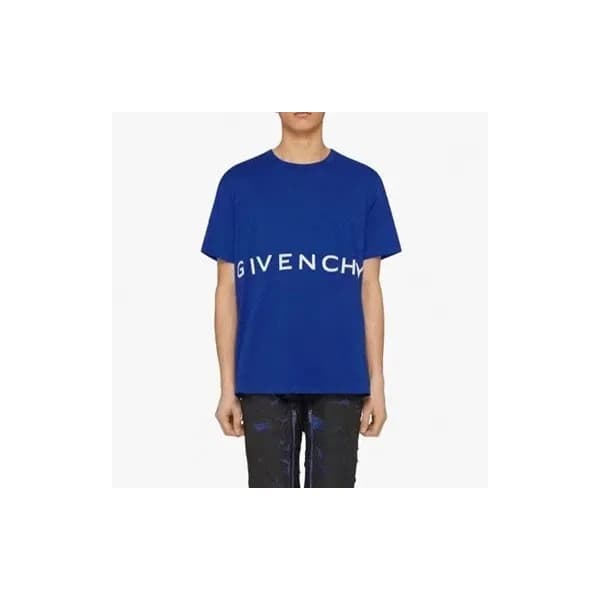 지방시 남성 크루넥 블루 반팔티 - Mens Blue Tshirts - giv0748x - 1