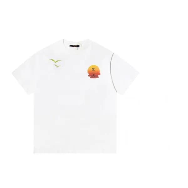 루이비통 남성 화이트 크루넥 반팔티 - Mens White Tshirts - lou0506… - 1