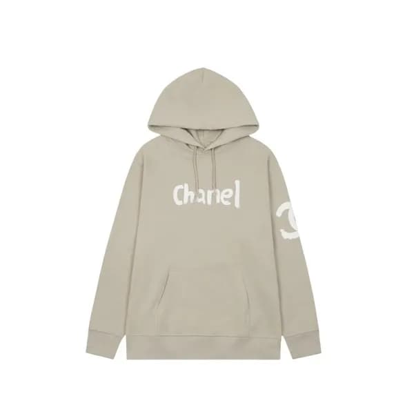샤넬 남/녀 캐쥬얼 베이지 후드티 - Chanel Unisex Beige Hoodie - … - 1