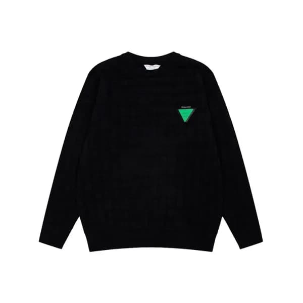 보테가 남성 블랙 크루넥 니트 - Bottega veneta Mens Black Knits… - 1