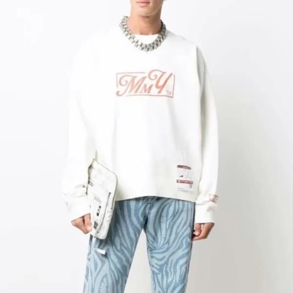 메종 마르지엘라 남성 모던 화이트 맨투맨 - Maison Margiela Mens Whit… - 1