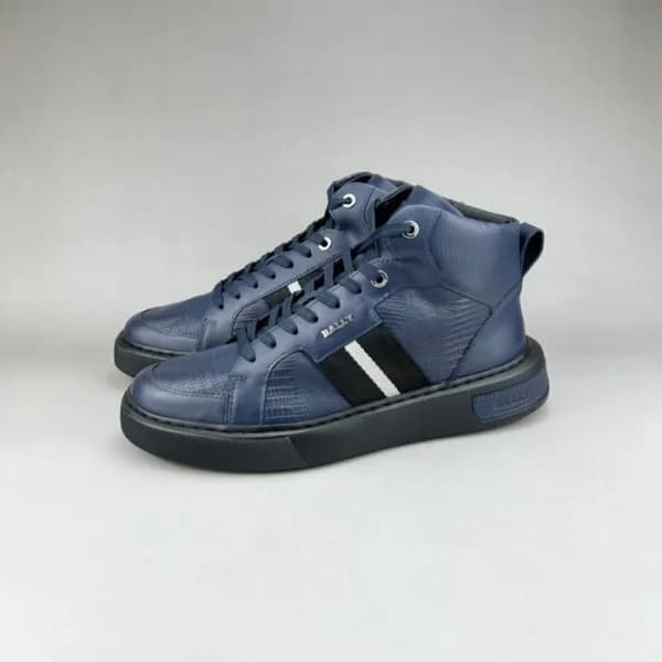 발리 남성 네이비 하이탑 스니커즈 - Bally Mens Navy Sneakers - ba… - 1