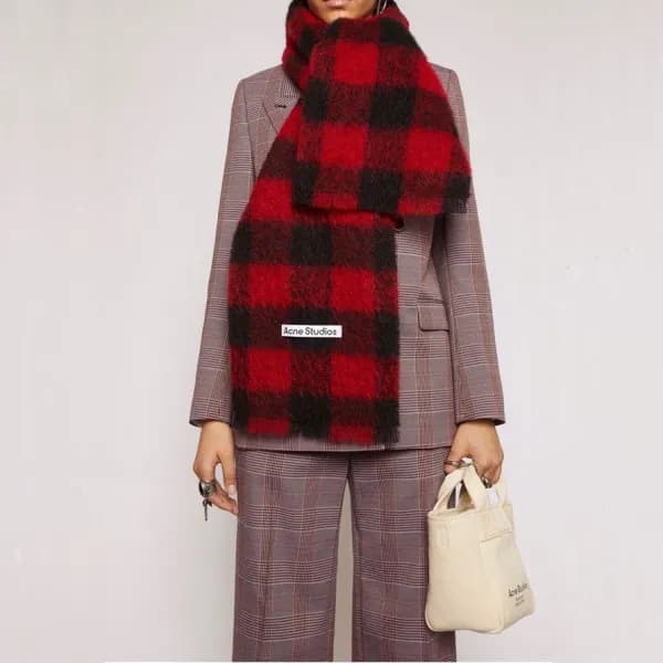 아크네 남/녀 레드 머플러 - Acne Unisex Red Muffler - ac187x - 1