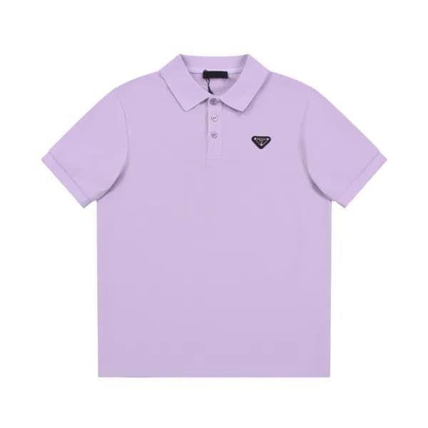 프라다 남성 퍼플 폴로 반팔티 - Prada Mens Purple Short sleeved… - 1