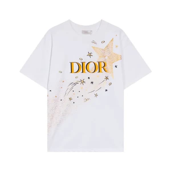 디올 남성 화이트 크루넥 반팔티 - Dior Mens White Short sleeved … - 1