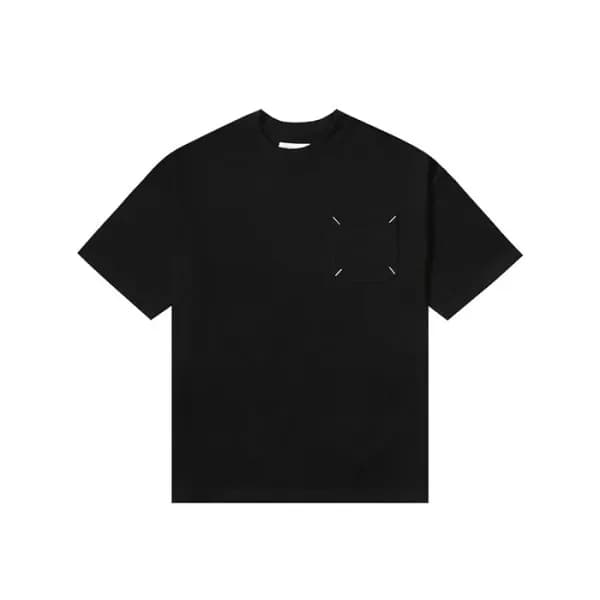 메종마르지엘라 남/녀 크루넥 블랙 반팔티 - Maison Margiela Unisex Bl… - 1