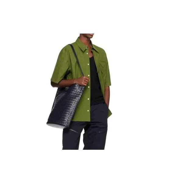 보테가베네타 남성 그린 반팔 셔츠 - Bottega veneta Mens Green Shi… - 1