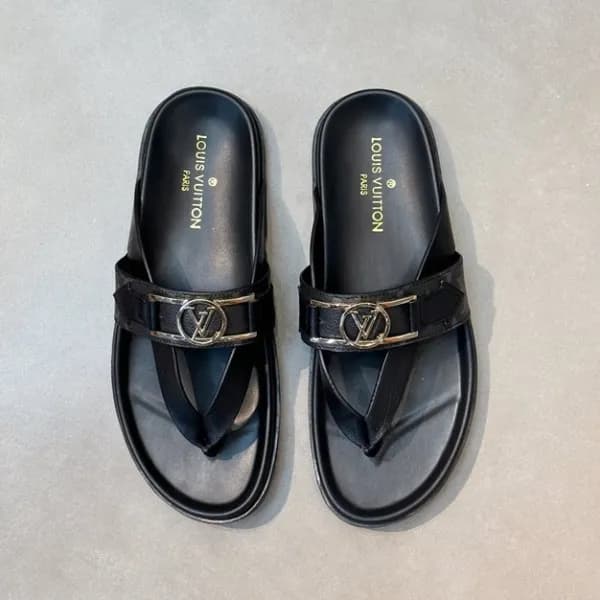 루이비통 남성 블랙 슬리퍼 - Louis vuitton Mens Black Slippers… - 1