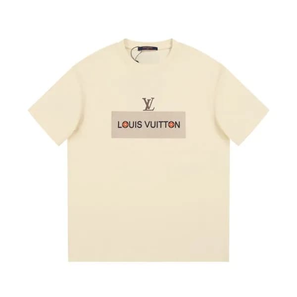 루이비통 남성 아이보리 크루넥 반팔티 - Louis vuitton Mens Ivory Sh… - 1