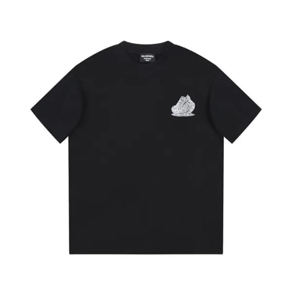 발렌시아가 남성 블랙 크루넥 반팔티 - Balenciaga Mens Black Short … - 1