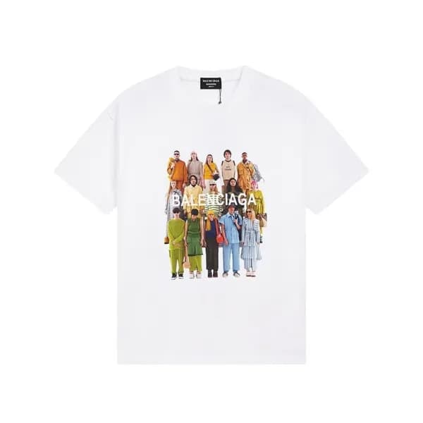 발렌시아가 남성 화이트 크루넥 반팔티 - Balenciaga Mens White Short… - 1