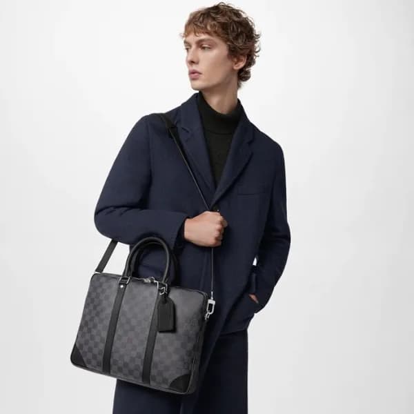 루이비통 남성 블랙 다미에 토트백 - Louis Vuitton Mens Black Tote… - 1