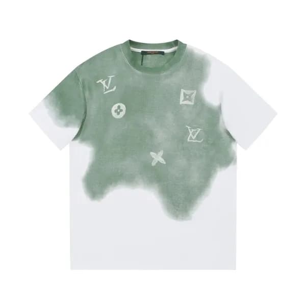 루이비통 남성 화이트 크루넥 반팔티 - Louis vuitton Mens White Sho… - 1