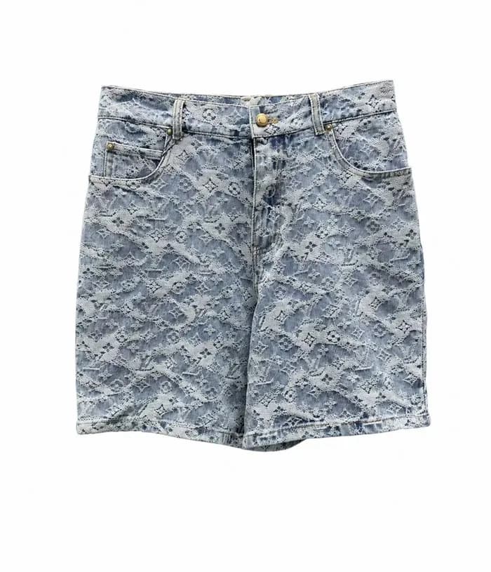 루이비통 남성 데님 반바지 - Louis vuitton Mens Denim Half-pan… - 1