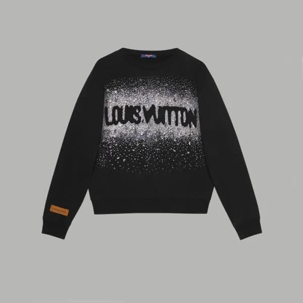 루이비통 남/녀 블랙 맨투맨 - Louis vuitton Unisex Black Tshir… - 1