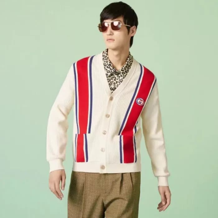 구찌 남성 아이보리 브이넥 가디건 - Gucci Mens Ivory Cardigan - g… - 1