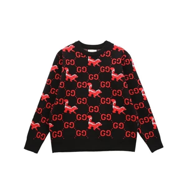 구찌 남성 블랙 크루넥 스웨터 - Gucci Mens Black Sweaters - gu1… - 1