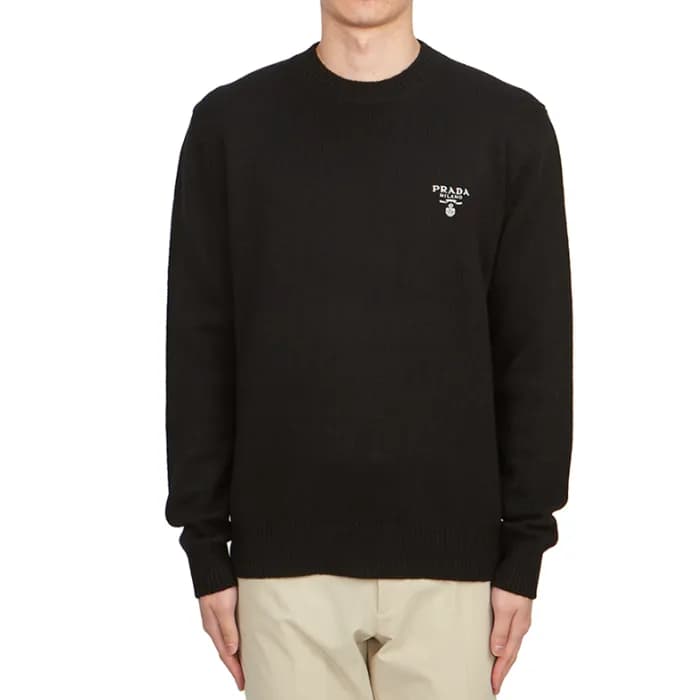 프라다 남성 크루넥 블랙 스웨터 - Prada Mens Black Sweaters - pr… - 1