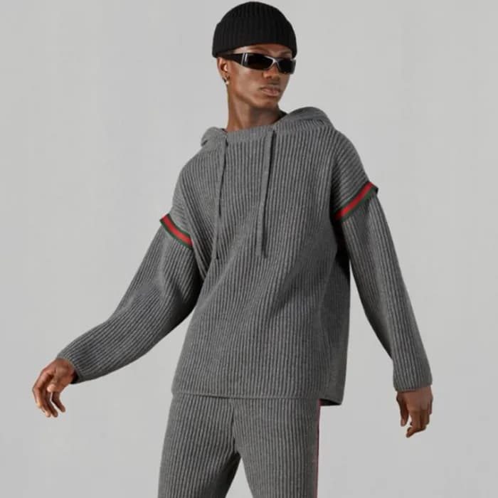 구찌 남성 그레이 후드티 - Gucci Mens Gray Hoodie - gu1170x - 1