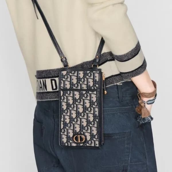 디올 여성 네이비 몽테뉴 폰백 - Dior Womens Navy Phone Bag - di… - 1