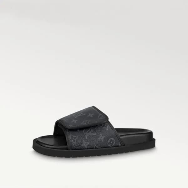 루이비통 남성 마이아미 슬리퍼 - Louis vuitton Mens Black Slippe… - 1