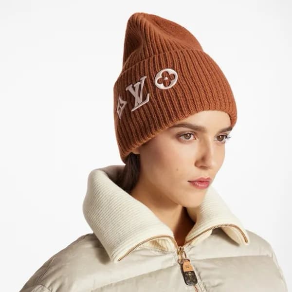 루이비통 남/녀 브라운 비니 - Louis vuitton Unisex Brown Beani… - 1